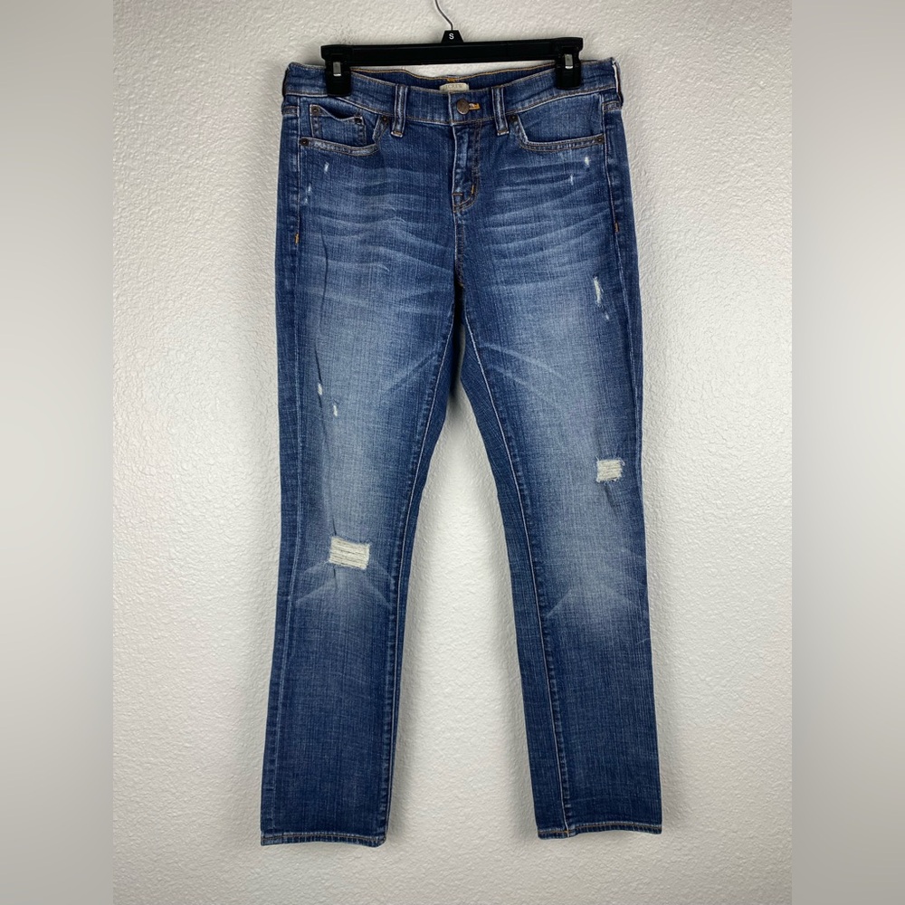 J.Crew stretch distressed blue denim jeans women’s size 26